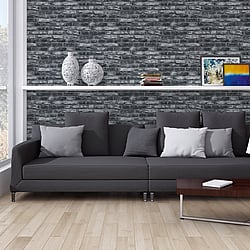 Galerie Wallcoverings Product Code: BB51112 - Bricks And More Wallpaper Collection Galerie Wallcoverings Product Code BB51112 - Bricks And More Wallpaper Collection - Grey Black Colours - Brickshire Residents Motif Design