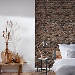 Galerie Wallcoverings Product Code: BB51116 - Bricks And More Wallpaper Collection Galerie Wallcoverings Product Code BB51116 - Bricks And More Wallpaper Collection - Brown Grey Colours - Brickshire Residents Motif Design