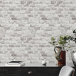 Galerie Wallcoverings Product Code: BB51118 - Bricks And More Wallpaper Collection Galerie Wallcoverings Product Code BB51118 - Bricks And More Wallpaper Collection - Grey White Colours - Brickshire Residents Motif Design