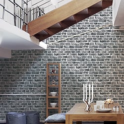 Galerie Wallcoverings Product Code: BB51123 - Bricks And More Wallpaper Collection Galerie Wallcoverings Product Code BB51123 - Bricks And More Wallpaper Collection - Grey Black Colours - Stone Symphony Motif Design
