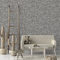 Galerie Wallcoverings Product Code: BB51125 - Bricks And More Wallpaper Collection Galerie Wallcoverings Product Code BB51125 - Bricks And More Wallpaper Collection - Grey Colours - Stone Symphony Motif Design
