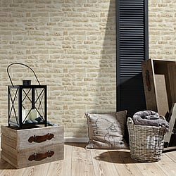 Galerie Wallcoverings Product Code: BB51128 - Bricks And More Wallpaper Collection Galerie Wallcoverings Product Code BB51128 - Bricks And More Wallpaper Collection - Beige Cream Colours - Rocky Retreat Motif Design