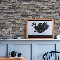 Galerie Wallcoverings Product Code: BB51134 - Bricks And More Wallpaper Collection Galerie Wallcoverings Product Code BB51134 - Bricks And More Wallpaper Collection - Gold Grey Colours - Sandstone Splendour Motif Design