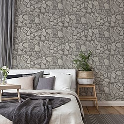 Galerie Wallcoverings Product Code: BB51140 - Bricks And More Wallpaper Collection Galerie Wallcoverings Product Code BB51140 - Bricks And More Wallpaper Collection - Grey Colours - Petrified Paradise Motif Design