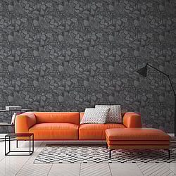 Galerie Wallcoverings Product Code: BB51141 - Bricks And More Wallpaper Collection Galerie Wallcoverings Product Code BB51141 - Bricks And More Wallpaper Collection - Grey Black Colours - Petrified Paradise Motif Design