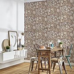 Galerie Wallcoverings Product Code: BB51142 - Bricks And More Wallpaper Collection Galerie Wallcoverings Product Code BB51142 - Bricks And More Wallpaper Collection - Beige Cream Grey Colours - Claystone Cottage Motif Design