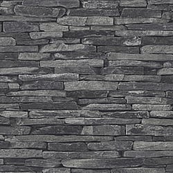 Galerie Wallcoverings Product Code: BB51146 - Bricks And More Wallpaper Collection Galerie Wallcoverings Product Code BB51146 - Bricks And More Wallpaper Collection - Grey Black Colours - Rocky Retreat Motif Design