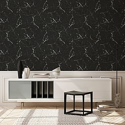 Galerie Wallcoverings Product Code: BB51157 - Bricks And More Wallpaper Collection Galerie Wallcoverings Product Code BB51157 - Bricks And More Wallpaper Collection - Grey Metallic Black Colours - Luxurious Marble Motif Design
