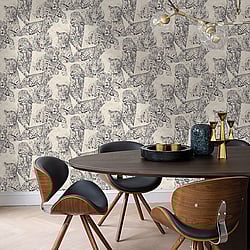 Galerie Wallcoverings Product Code: BL22720 - Botanica Wallpaper Collection Galerie Wallcoverings Product Code BL22720 - Botanica Wallpaper Collection - Grey Beige Colours - Leopard Design
