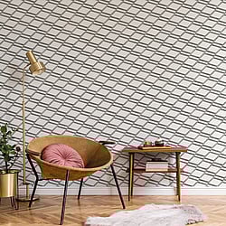 Galerie Wallcoverings Product Code: BL22730 - Botanica Wallpaper Collection Galerie Wallcoverings Product Code BL22730 - Botanica Wallpaper Collection - White Black Colours - Chain Link Design