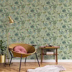 Galerie Wallcoverings Product Code: BL22741 - Botanica Wallpaper Collection Galerie Wallcoverings Product Code BL22741 - Botanica Wallpaper Collection - Green Colours - Mystic Floral Design