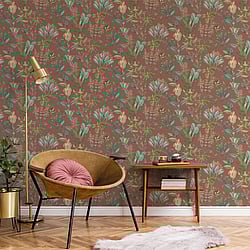 Galerie Wallcoverings Product Code: BL22743 - Botanica Wallpaper Collection Galerie Wallcoverings Product Code BL22743 - Botanica Wallpaper Collection - Red Colours - Mystic Floral Design