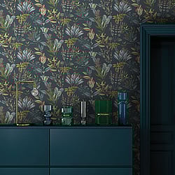 Galerie Wallcoverings Product Code: BL22744 - Botanica Wallpaper Collection Galerie Wallcoverings Product Code BL22744 - Botanica Wallpaper Collection - Blue Colours - Mystic Floral Design