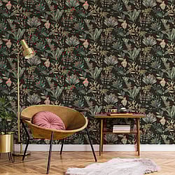Galerie Wallcoverings Product Code: BL22745 - Botanica Wallpaper Collection Galerie Wallcoverings Product Code BL22745 - Botanica Wallpaper Collection - Black Colours - Mystic Floral Design