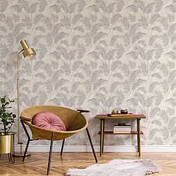 Galerie Wallcoverings Product Code: BL22760 - Botanica Wallpaper Collection Galerie Wallcoverings Product Code BL22760 - Botanica Wallpaper Collection - Grey Colours - Tropical Leaves Design