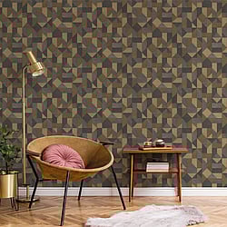 Galerie Wallcoverings Product Code: BL22771 - Botanica Wallpaper Collection Galerie Wallcoverings Product Code BL22771 - Botanica Wallpaper Collection - Yellow Brown Grey Colours - Cubics Design