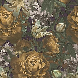 Galerie Wallcoverings Product Code: BW51001 - Blooming Wild Wallpaper Collection Galerie Wallcoverings Product Code BW51001 - Blooming Wild Wallpaper Collection - Yellow Cream Green Colours - Antique Floral Motif Design