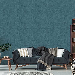 Galerie Wallcoverings Product Code: BW51008 - Blooming Wild Wallpaper Collection Galerie Wallcoverings Product Code BW51008 - Blooming Wild Wallpaper Collection - Blue Colours - Feather Palm Motif Design