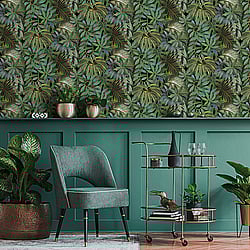 Galerie Wallcoverings Product Code: BW51020 - Blooming Wild Wallpaper Collection Galerie Wallcoverings Product Code BW51020 - Blooming Wild Wallpaper Collection - Yellow Green Colours - Tropical Leaf Motif Design