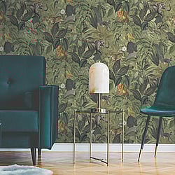 Galerie Wallcoverings Product Code: BW51024 - Blooming Wild Wallpaper Collection Galerie Wallcoverings Product Code BW51024 - Blooming Wild Wallpaper Collection - Green Brown Colours - Amazon Motif Design
