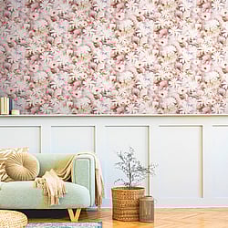 Galerie Wallcoverings Product Code: BW51029 - Blooming Wild Wallpaper Collection Galerie Wallcoverings Product Code BW51029 - Blooming Wild Wallpaper Collection - Pink Lilac White Colours - Romantic Daisy Motif Design