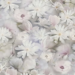 Galerie Wallcoverings Product Code: BW51031 - Blooming Wild Wallpaper Collection Galerie Wallcoverings Product Code BW51031 - Blooming Wild Wallpaper Collection - Grey Green Lilac White Colours - Romantic Daisy Motif Design