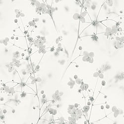 Galerie Wallcoverings Product Code: BW51034 - Blooming Wild Wallpaper Collection Galerie Wallcoverings Product Code BW51034 - Blooming Wild Wallpaper Collection - White Grey Colours - Delicate Buttercup Motif Design
