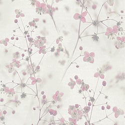 Galerie Wallcoverings Product Code: BW51035 - Blooming Wild Wallpaper Collection Galerie Wallcoverings Product Code BW51035 - Blooming Wild Wallpaper Collection - White Pink Grey Colours - Delicate Buttercup Motif Design
