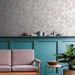 Galerie Wallcoverings Product Code: BW51035 - Blooming Wild Wallpaper Collection Galerie Wallcoverings Product Code BW51035 - Blooming Wild Wallpaper Collection - White Pink Grey Colours - Delicate Buttercup Motif Design