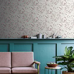 Galerie Wallcoverings Product Code: BW51035 - Blooming Wild Wallpaper Collection Galerie Wallcoverings Product Code BW51035 - Blooming Wild Wallpaper Collection - White Pink Grey Colours - Delicate Buttercup Motif Design