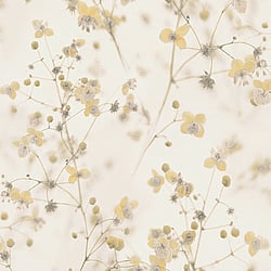 Galerie Wallcoverings Product Code: BW51037 - Blooming Wild Wallpaper Collection Galerie Wallcoverings Product Code BW51037 - Blooming Wild Wallpaper Collection - Yellow Grey Cream Colours - Delicate Buttercup Motif Design