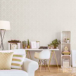 Galerie Wallcoverings Product Code: CI38211 - Classic Silks 4 Wallpaper Collection Galerie Wallcoverings Product Code CI38211 - Classic Silks 4 Wallpaper Collection - White Opaque Colours - Document Damask Design