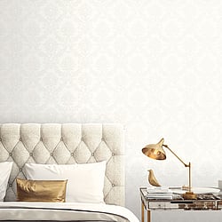 Galerie Wallcoverings Product Code: CI38214 - Classic Silks 4 Wallpaper Collection Galerie Wallcoverings Product Code CI38214 - Classic Silks 4 Wallpaper Collection - White Pearl Colours - Classic Damask Design