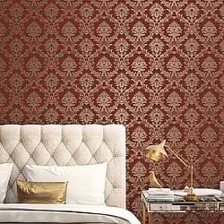 Galerie Wallcoverings Product Code: CI38217 - Classic Silks 4 Wallpaper Collection Galerie Wallcoverings Product Code CI38217 - Classic Silks 4 Wallpaper Collection - Red, Gold Colours - Classic Damask Design