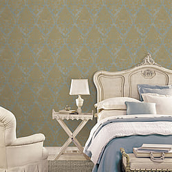 Galerie Wallcoverings Product Code: CI38220 - Classic Silks 4 Wallpaper Collection Galerie Wallcoverings Product Code CI38220 - Classic Silks 4 Wallpaper Collection - Blue, Beige, Gold Colours - Damask Design