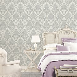 Galerie Wallcoverings Product Code: CI38223 - Classic Silks 4 Wallpaper Collection Galerie Wallcoverings Product Code CI38223 - Classic Silks 4 Wallpaper Collection - Silver, Pearl Colours - Damask Design