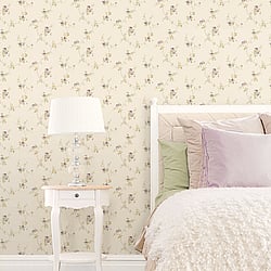Galerie Wallcoverings Product Code: CI38226 - Classic Silks 4 Wallpaper Collection Galerie Wallcoverings Product Code CI38226 - Classic Silks 4 Wallpaper Collection - Beige choke Purple Yellow Colours - White Wedding Trail Design