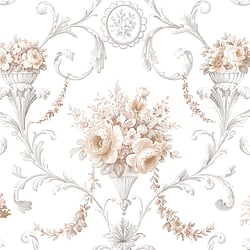 Galerie Wallcoverings Product Code: CI38229 - Classic Silks 4 Wallpaper Collection Galerie Wallcoverings Product Code CI38229 - Classic Silks 4 Wallpaper Collection - Yellow Lt.Pink Grey Colours - Ornamental Floral Design