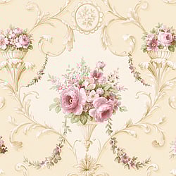 Galerie Wallcoverings Product Code: CI38230 - Classic Silks 4 Wallpaper Collection Galerie Wallcoverings Product Code CI38230 - Classic Silks 4 Wallpaper Collection - Lt.Cream Pink Green Colours - Ornamental Floral Design