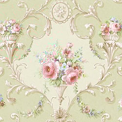 Galerie Wallcoverings Product Code: CI38232 - Classic Silks 4 Wallpaper Collection Galerie Wallcoverings Product Code CI38232 - Classic Silks 4 Wallpaper Collection - Green Pink Blue Colours - Ornamental Floral Design