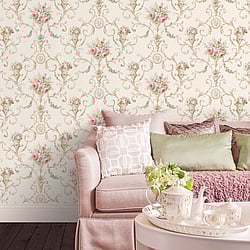 Galerie Wallcoverings Product Code: CI38233 - Classic Silks 4 Wallpaper Collection Galerie Wallcoverings Product Code CI38233 - Classic Silks 4 Wallpaper Collection - Pink Blue Colours - Ornamental Floral Design