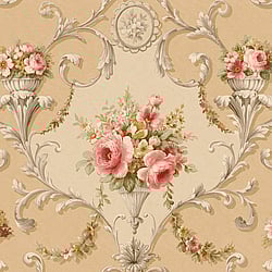 Galerie Wallcoverings Product Code: CI38234 - Classic Silks 4 Wallpaper Collection Galerie Wallcoverings Product Code CI38234 - Classic Silks 4 Wallpaper Collection - Brown Red Yellow Colours - Ornamental Floral Design