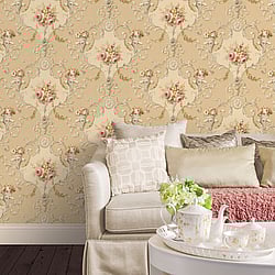 Galerie Wallcoverings Product Code: CI38234 - Classic Silks 4 Wallpaper Collection Galerie Wallcoverings Product Code CI38234 - Classic Silks 4 Wallpaper Collection - Brown Red Yellow Colours - Ornamental Floral Design
