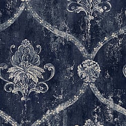 Galerie Wallcoverings Product Code: CI38252 - Classic Silks 4 Wallpaper Collection Galerie Wallcoverings Product Code CI38252 - Classic Silks 4 Wallpaper Collection - Blue, Silver Colours - Regal Damask Design