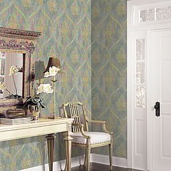 Galerie Wallcoverings Product Code: CI38255 - Classic Silks 4 Wallpaper Collection Galerie Wallcoverings Product Code CI38255 - Classic Silks 4 Wallpaper Collection - Aqua, Green, Taupe Colours - Regal Damask Design