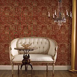 Galerie Wallcoverings Product Code: CI38259 - Classic Silks 4 Wallpaper Collection Galerie Wallcoverings Product Code CI38259 - Classic Silks 4 Wallpaper Collection - Pale Gold, Red, Dk. Green Colours - Sari Damask Design