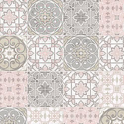 Galerie Wallcoverings Product Code: CK36611 - Kitchen Style 3 Wallpaper Collection Galerie Wallcoverings Product Code CK36611 - Kitchen Style 3 Wallpaper Collection - Pink Grey Beige Colours - Retro Tiles Design