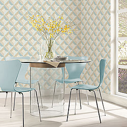 Galerie Wallcoverings Product Code: CK36618 - Kitchen Style 3 Wallpaper Collection Galerie Wallcoverings Product Code CK36618 - Kitchen Style 3 Wallpaper Collection - Blue Beige Colours - 3D Geo Wood Design