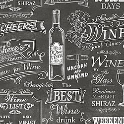 Galerie Wallcoverings Product Code: CK36631 - Kitchen Style 3 Wallpaper Collection Galerie Wallcoverings Product Code CK36631 - Kitchen Style 3 Wallpaper Collection - Monochrome Black White Colours - Wine with Friends Design