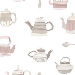 Galerie Wallcoverings Product Code: CK36633 - Kitchen Style 3 Wallpaper Collection Galerie Wallcoverings Product Code CK36633 - Kitchen Style 3 Wallpaper Collection - Pink Grey Beige Colours - Teapot Motif Design